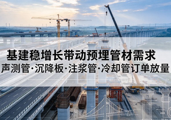 镜湖基建稳增长带动预埋监测管材需求，声测管、沉降板、注浆管订单持续放量